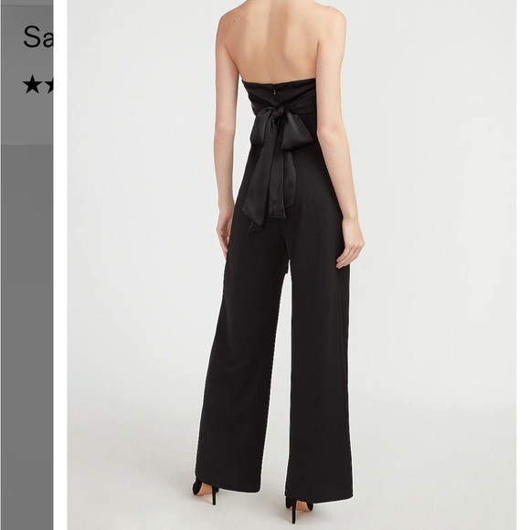 Express Satin Pieced Strapless Jumpsuit - Picture 3 of 3